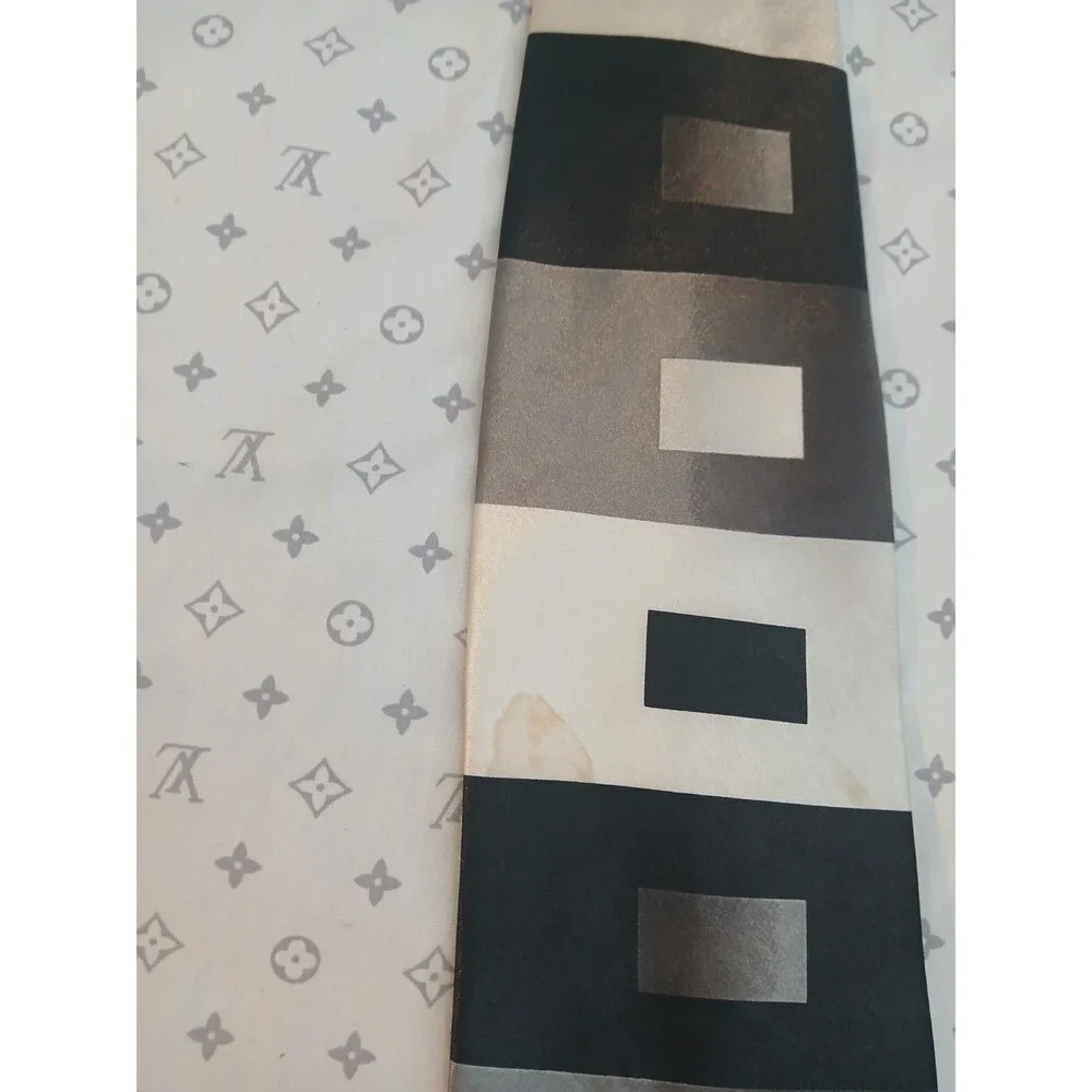 Giorgio Brutini 100% Silk Extra Long Tie Black Beige Brown